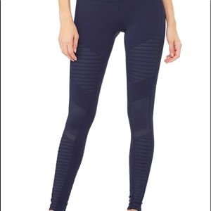 Navy Alo Moto Leggings